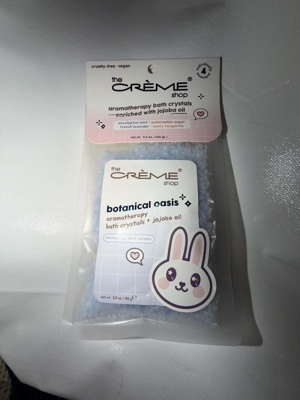 The Crème Shop Aromatherapy Bath Crystals 4-Pack Set Enriched with Jojoba Oil